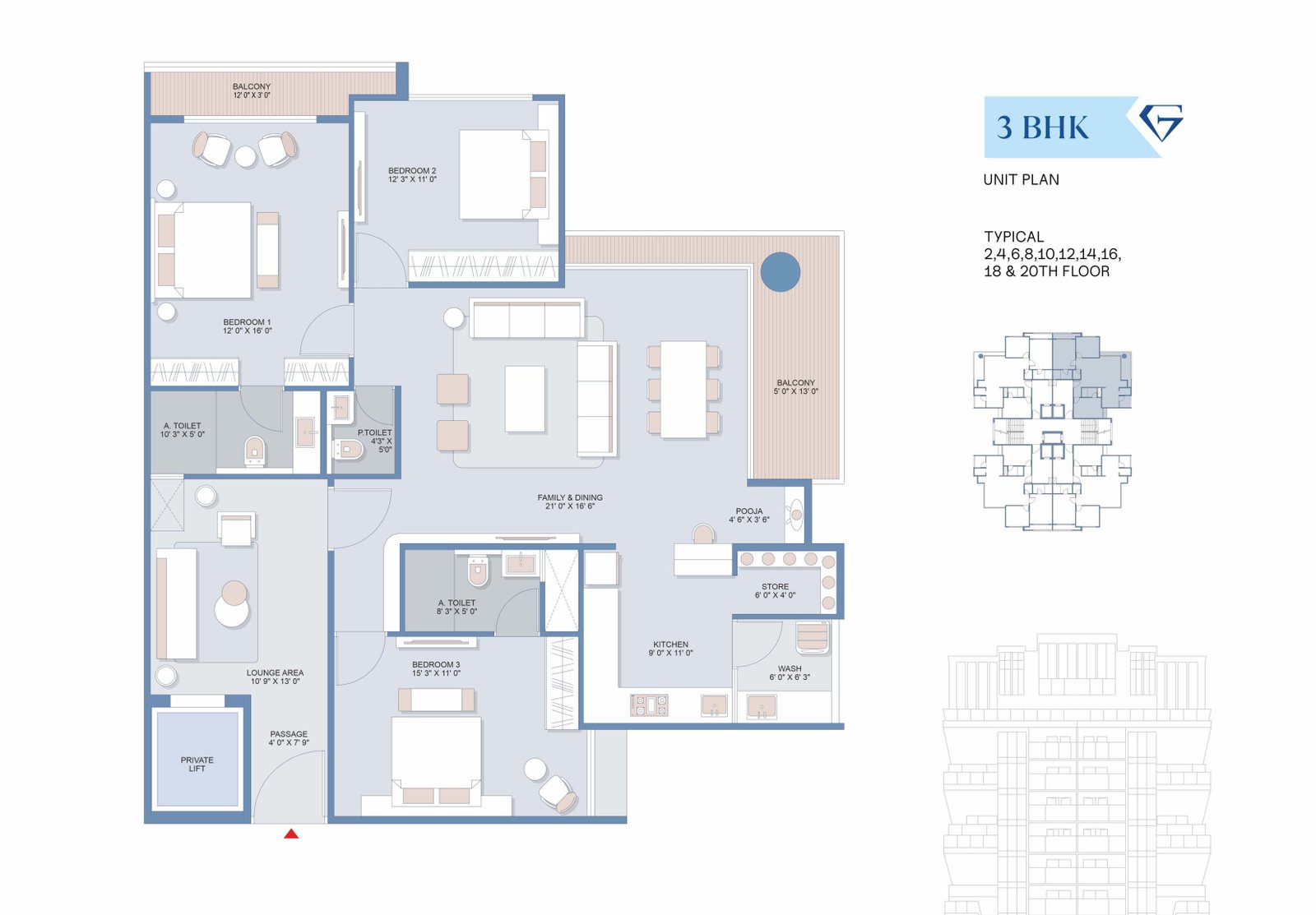 3BHK Type 1