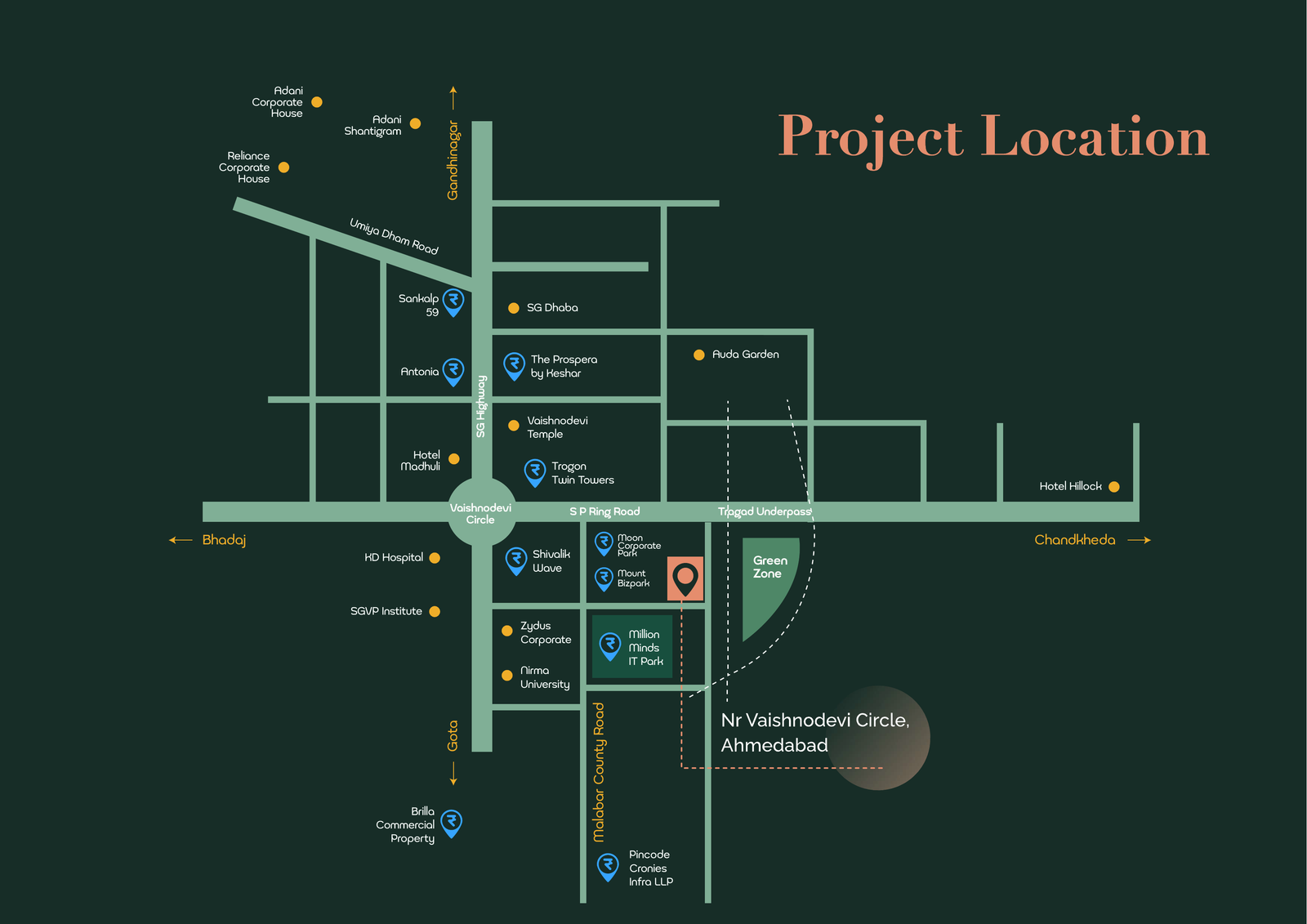 Urban Exchange location map with surrounding landmarks